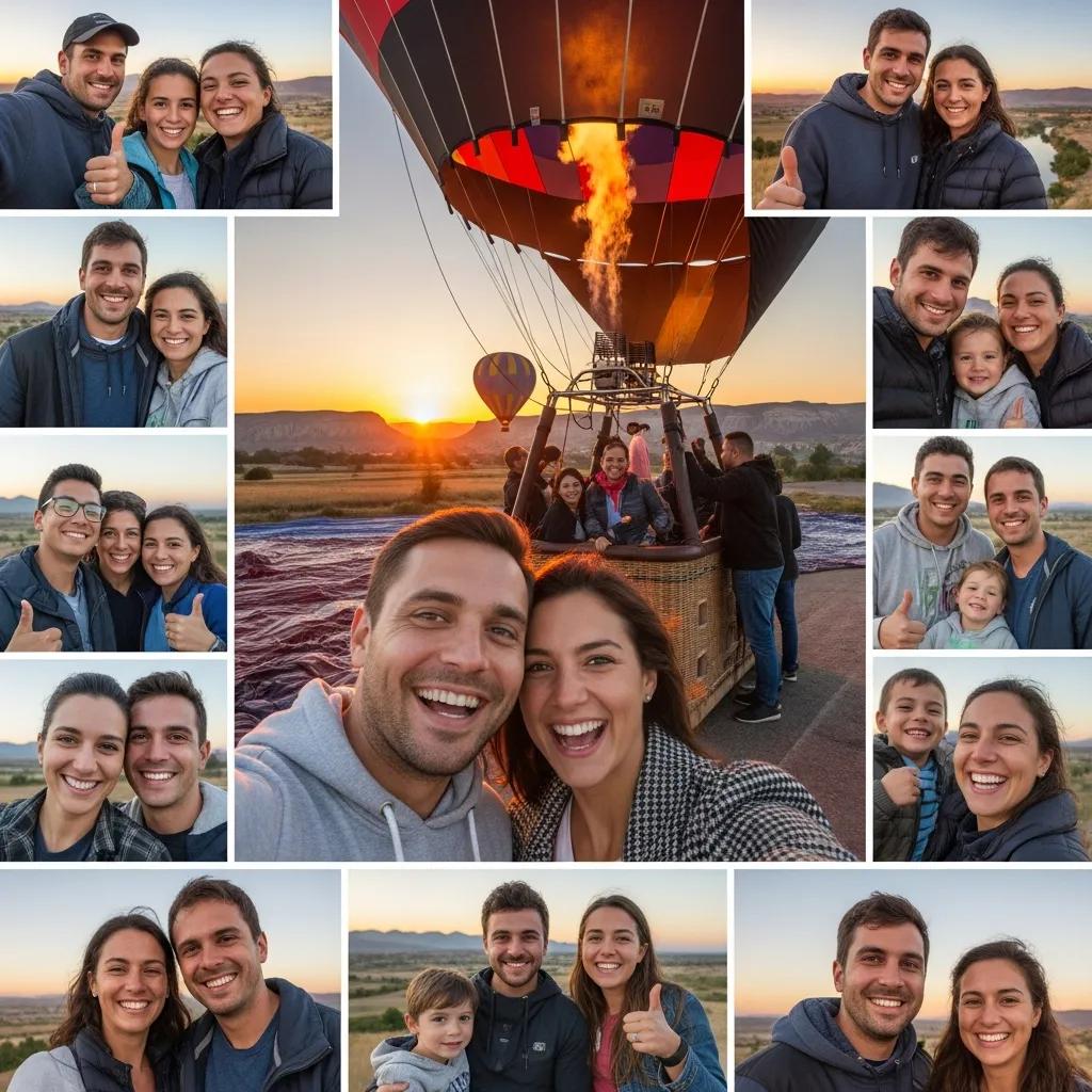 Happy customers celebrating after a memorable hot air balloon ride
